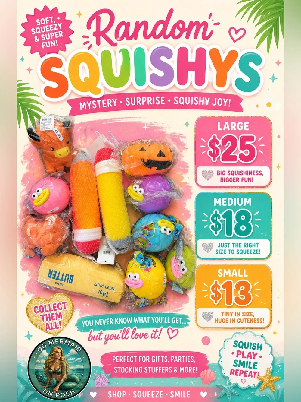 Squishy Toys for Anyone , Stress relief NIP, Price for one 1️⃣ 🧸
